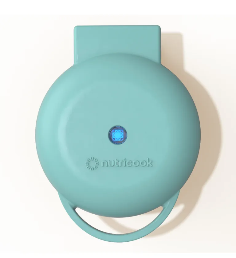 Nutricook NC-WM100AQ Mini Waffle Maker | Fast Heating | Even Cooking | Light Blue