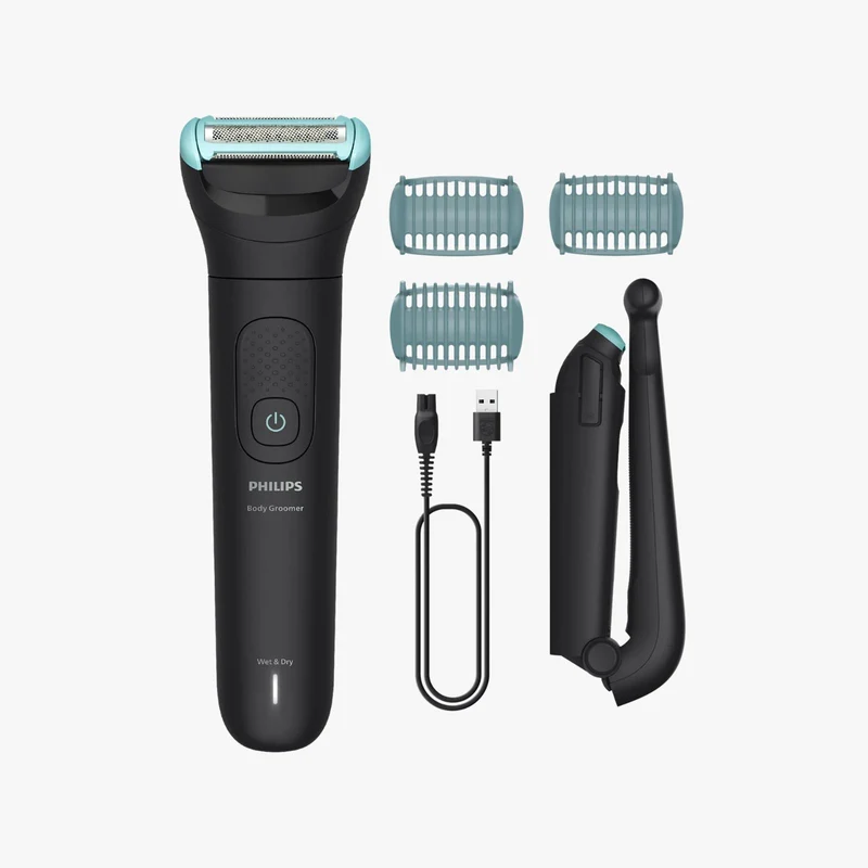 Philips Series 5000 Body Groomer – Triple Protection, Back Attachment, 100% Waterproof & 100-Min Battery