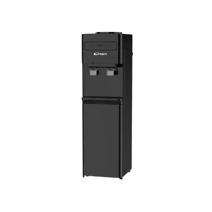 Conti WD-F317-B Water Dispenser – 2 Taps (Hot & Cold), Stainless Steel Tank, Child Safety Lock & Storage Cabinet, Black