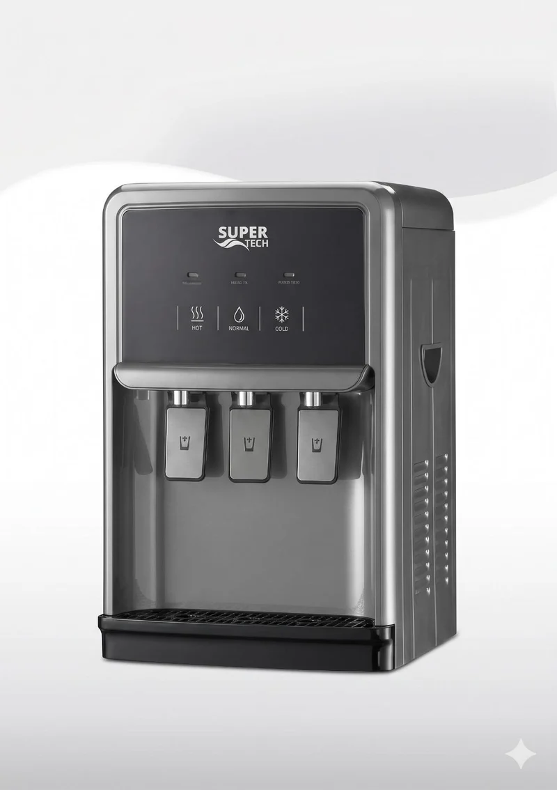 Super Tech Direct Connect Tabletop Inverter Water Dispenser RAX5-2-81TB – 3 Taps, 7L Capacity, Grey