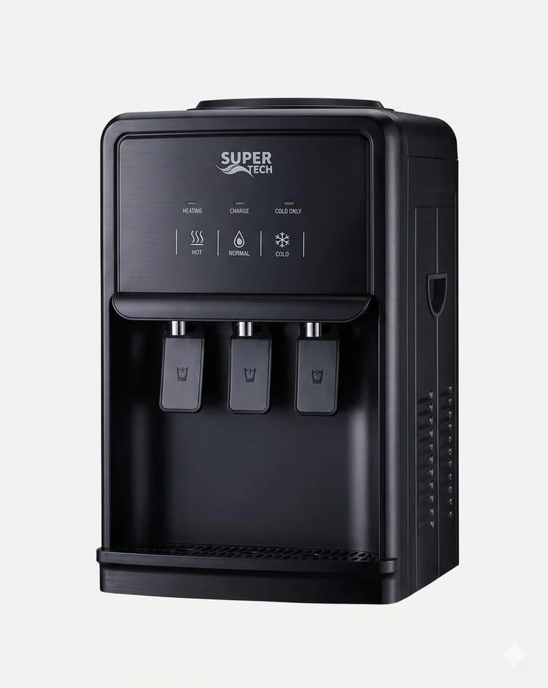 Super Tech Direct Connect Tabletop Inverter Water Dispenser RAX5-2-81TB – 3 Taps, 7L, Black