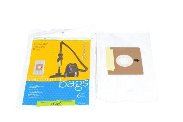Titan T1400 Compact Canister Allergen Vacuum Cleaner Bags, Paper 6/pk #17-2417-04