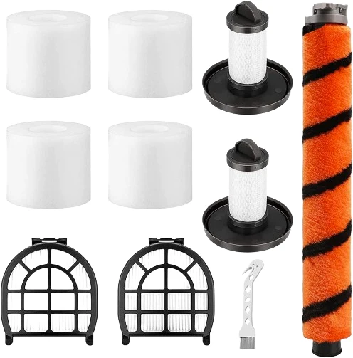 Replacement of 4 Pack Foam & Felt Filters, 1 Soft Main Brush, 2 Pre-Motor Filter & 2 Post-Motor Hepa Filter, LZ602 LZ601 LZ600 LZ602C QU602 QU603 # XFFLZ600+ XHFFC600 + 145FC600