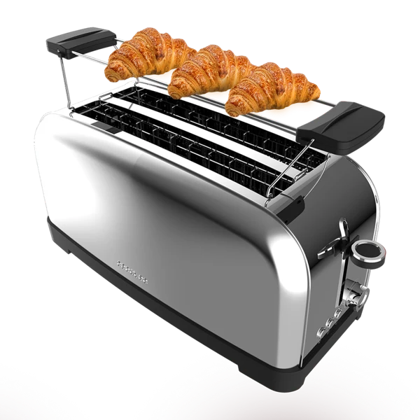 Cecotec Toastin' Time 1500 Inox 4-Slice Stainless Steel Toaster — Family-Sized Premium Toasting