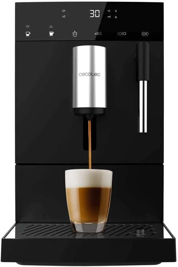 Cecotec Cremmaet Compact Steam 19 Bar Super-Automatic Coffee Machine — 6 Drinks, Integrated Grinder
