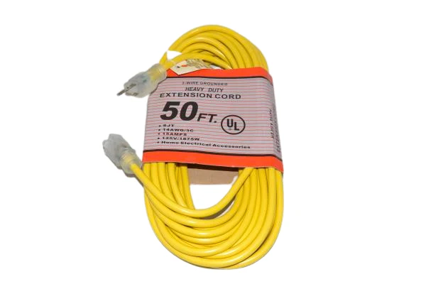 Fit All Commercial 50ft Extension Cord with Lighted End, Yellow