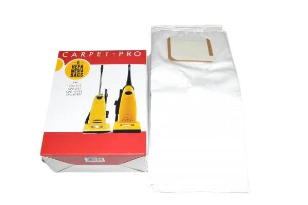 Carpet Pro CPU1/1T, CPU2/2T Upright Vacuum HEPA Paper Bags 6p/k #CPH-6
