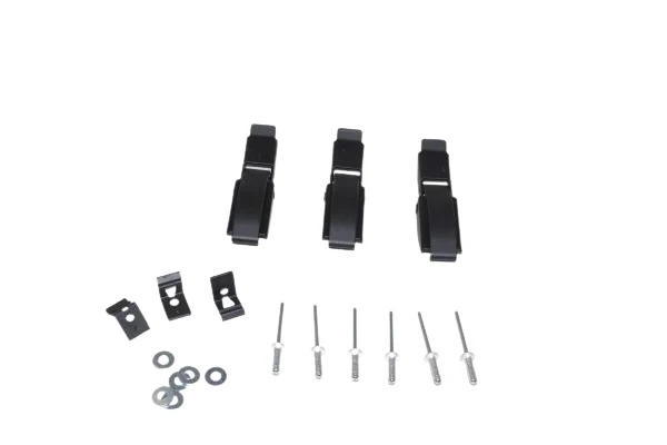 ProTeam Linevacer Top or Bottom Cap Latch Set: 3 Latches, 3 Locks with 6 Fastening Rivets, 6 Washers #100286