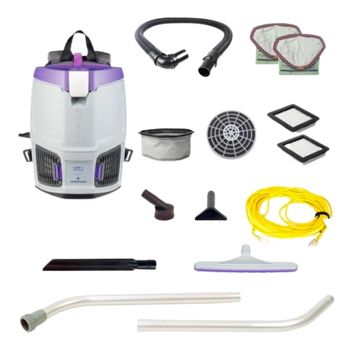 Proteam GoFit 3, 3 Quart Backpack Vacuum W/107098 Xover Multisurface 2 piece Wand Kit #107714