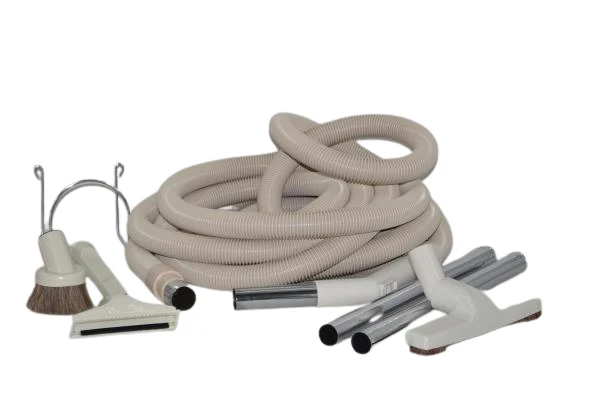 Fit All Central Vac Vacuum 30' White Garage Kit W/ Tools