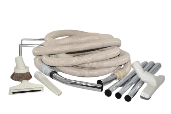 Fit All Central Vac Vacuum 30' White Garage Kit W/ Tools