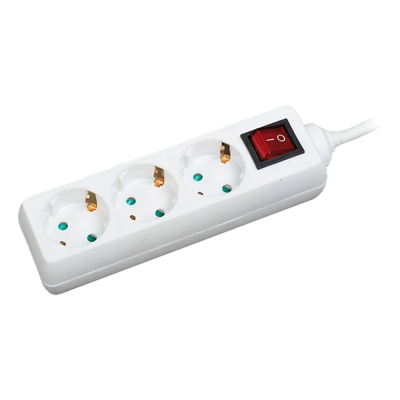 LogiLink LPS206 förlängningssladdar 1,4 m 3 AC-utgångar Vit