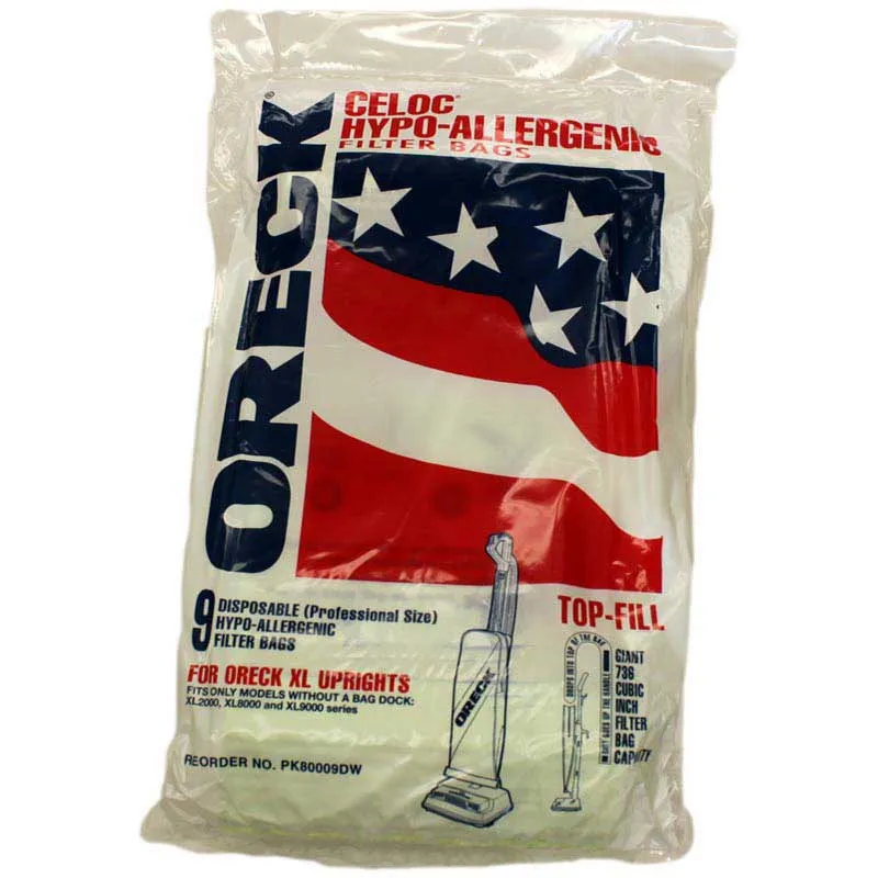 Oreck XL9100 Vacuum Bags - Genuine - 9 Bags #AK12109