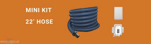 Hide A Hose Vacuum 22' Hose With Valve & Mount Mini Kit #MINIKIT