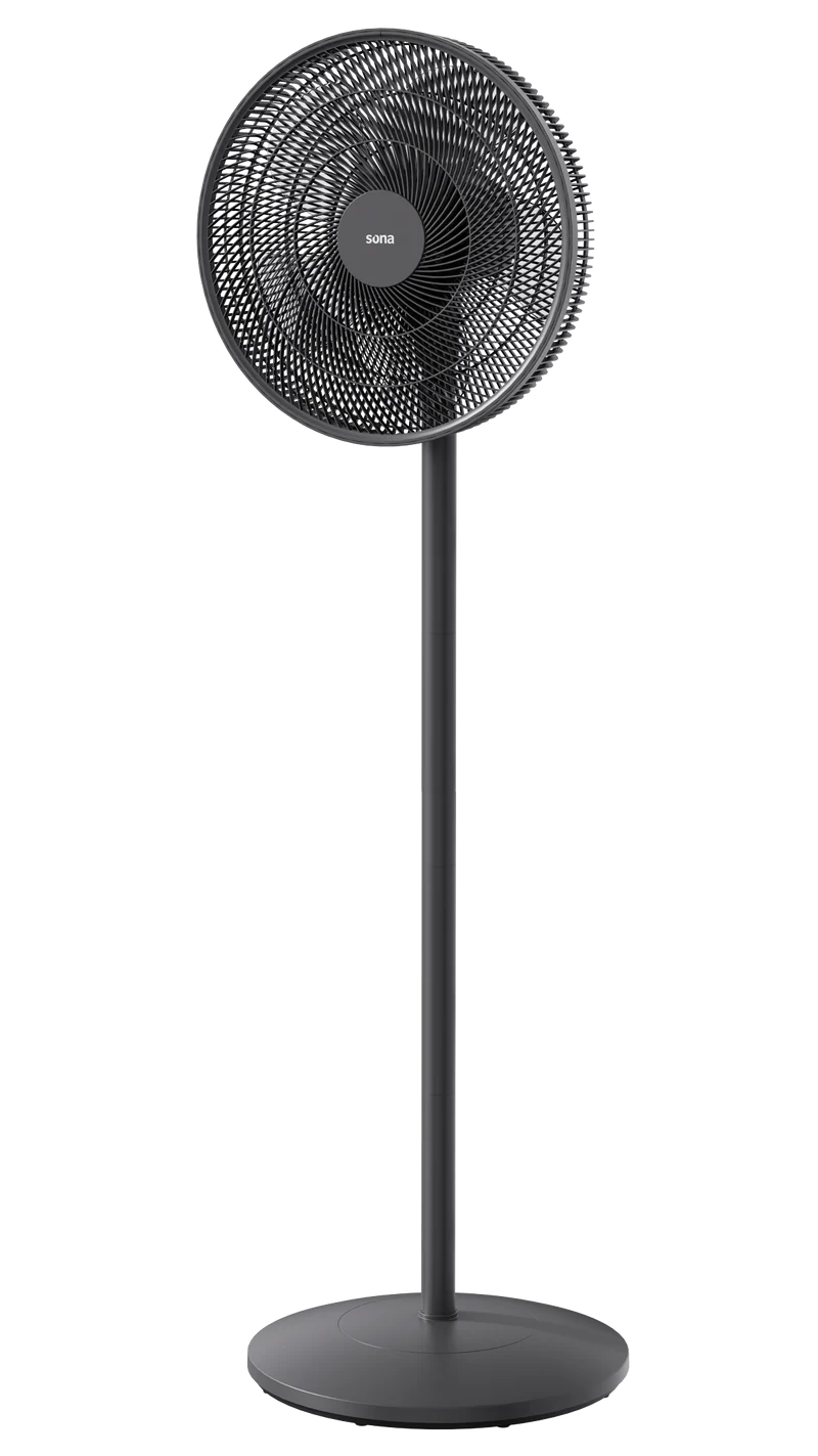 Sona 16" Stand & Table Fan 3-Speed 5 Blades Black – Model SF-40151 BK