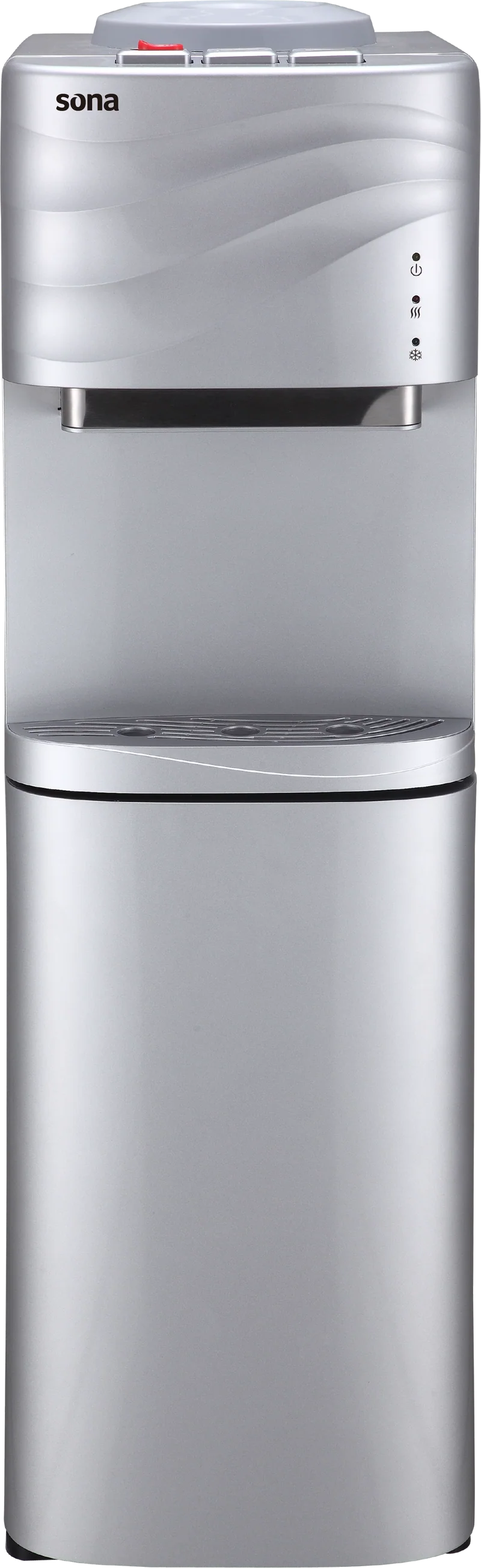 Sona Water Dispenser Stand Silver 3 Taps Hot Cold Normal with Child Safety Lock | YL-1631S