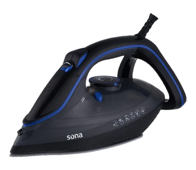 Sona Steam Iron 3000W Ceramic Base 350ml Vertical Steam Gray
