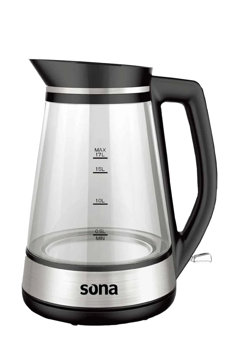Sona Kettle 1.7L 2200W Glass & Stainless Steel Design with STRIX Controller