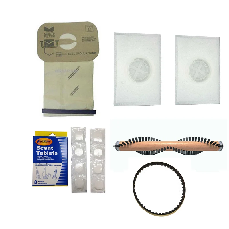 Electrolux Canister Vacuum Cleaner Service Kit For PN2 Power Nozzles - 12 C bags, 2 After Filters, 8 Tablets, 1 PN2 brushroll & one PN2 Belt