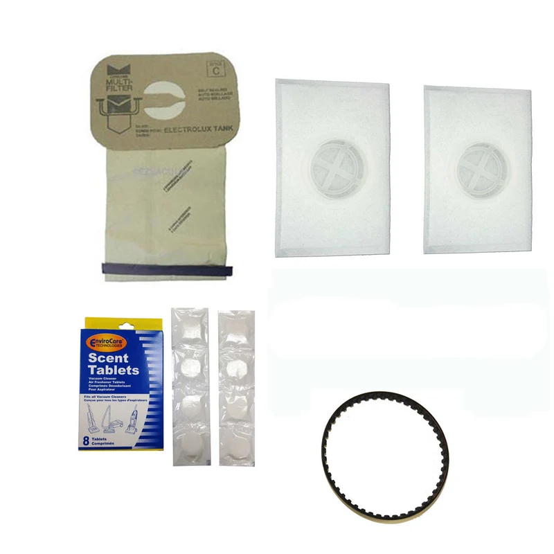 Electrolux Canister Vacuum Cleaner Service Kit For PN4 Power Nozzles - 12 C bags, 2 After Filters, 8 Tablets, & one PN4 Belt