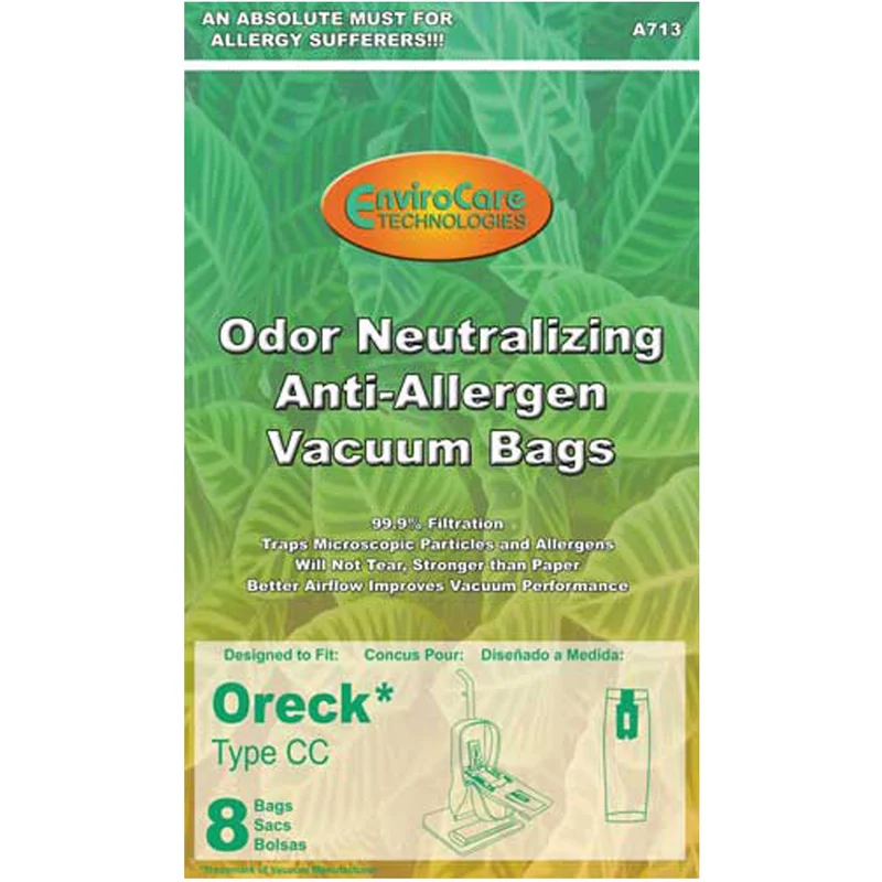 Oreck XL Platinum Hepa Type CC Sweeper Bags - 8 Bags