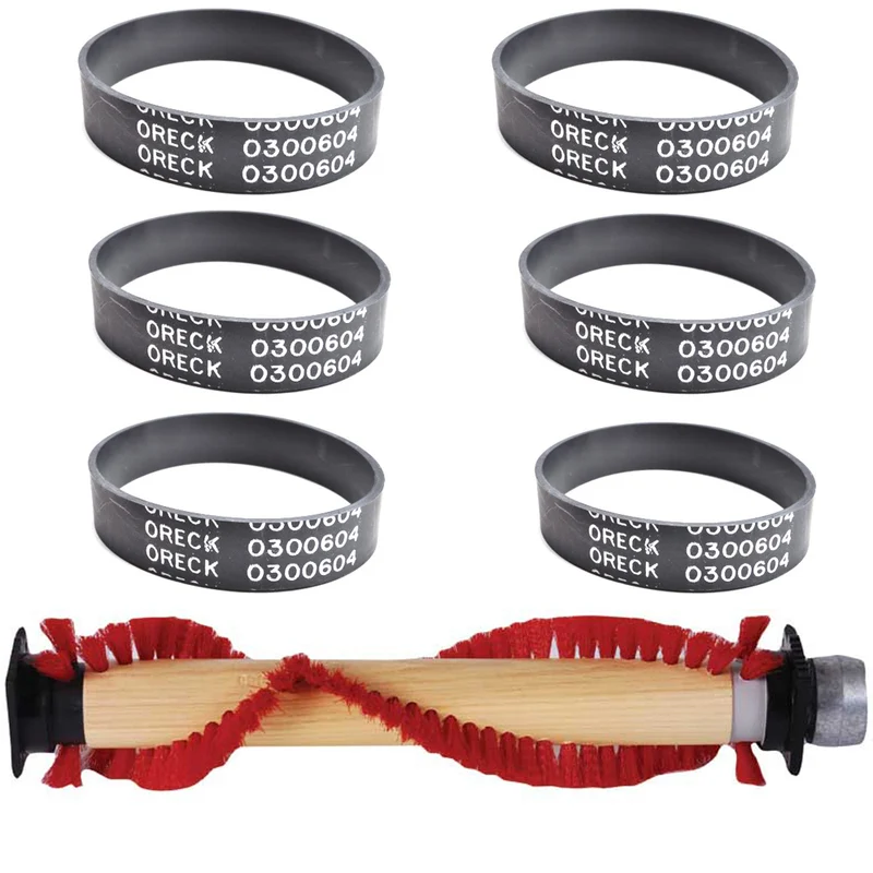 Genuine Oreck XL Brush Roller & 6 Belts Service Kit - 016-1152, 7520201, 0300604, XL0100604