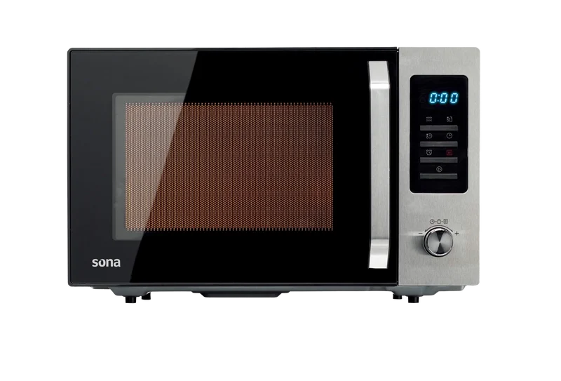 Sona Microwave 34L 1000W 8 Programs 5 Power Levels with Display & Child Lock Silver | EM34LSSH