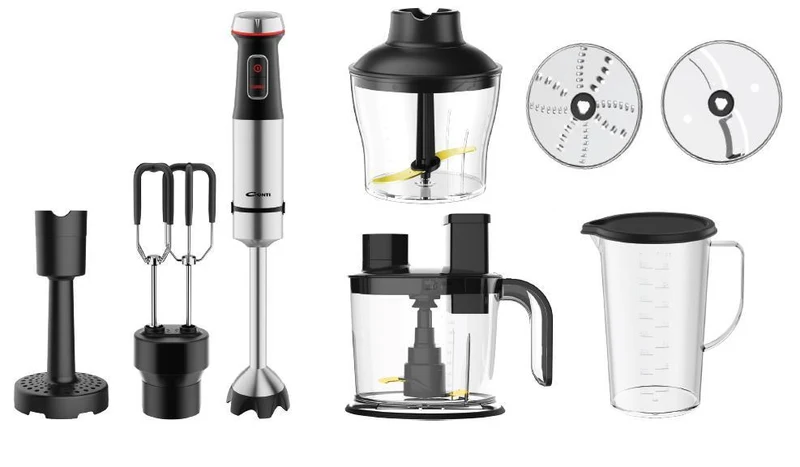Conti HB 15003 BS Hand Blender Set – 1500W, Copper Blades, Double Whisk, Potato Masher, 600ml Chopper, 1.5L Food Processor
