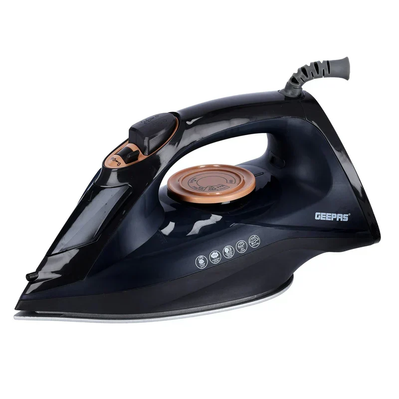 Geepas GSI7703 Ceramic Steam Iron – 2400W, 220ml Tank, 20g/min Steam, Self-Cleaning, 2-Year Warranty