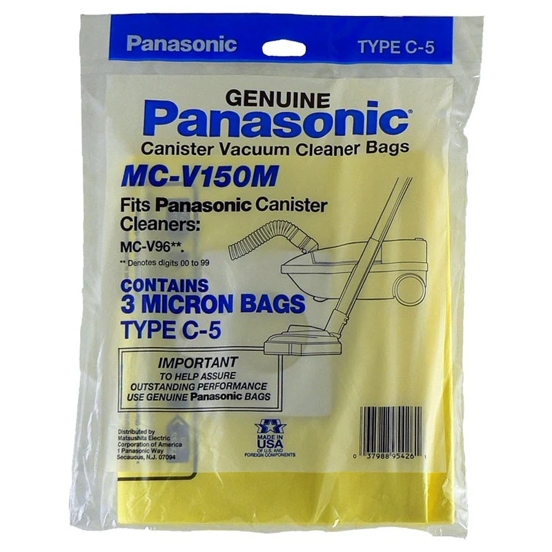 Panasonic MC-V150M Type C-5 Micron Bags - Genuine - 3/pk