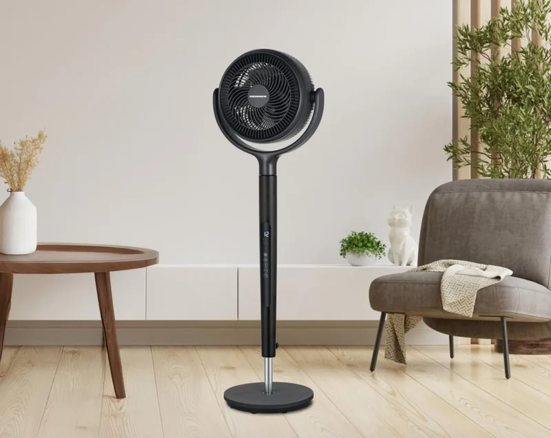 Ventiliatorius su teleskopiniu stovu 20W 30-60-120° 112cm HSF-MAT24DC-GY HEINNER