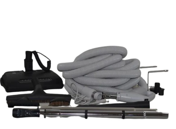 Central Vacuum Kit with 35 feet Hose with Pigtail, T5 Power Nozzle Kit, Wands, Telescopic Wand & Tools