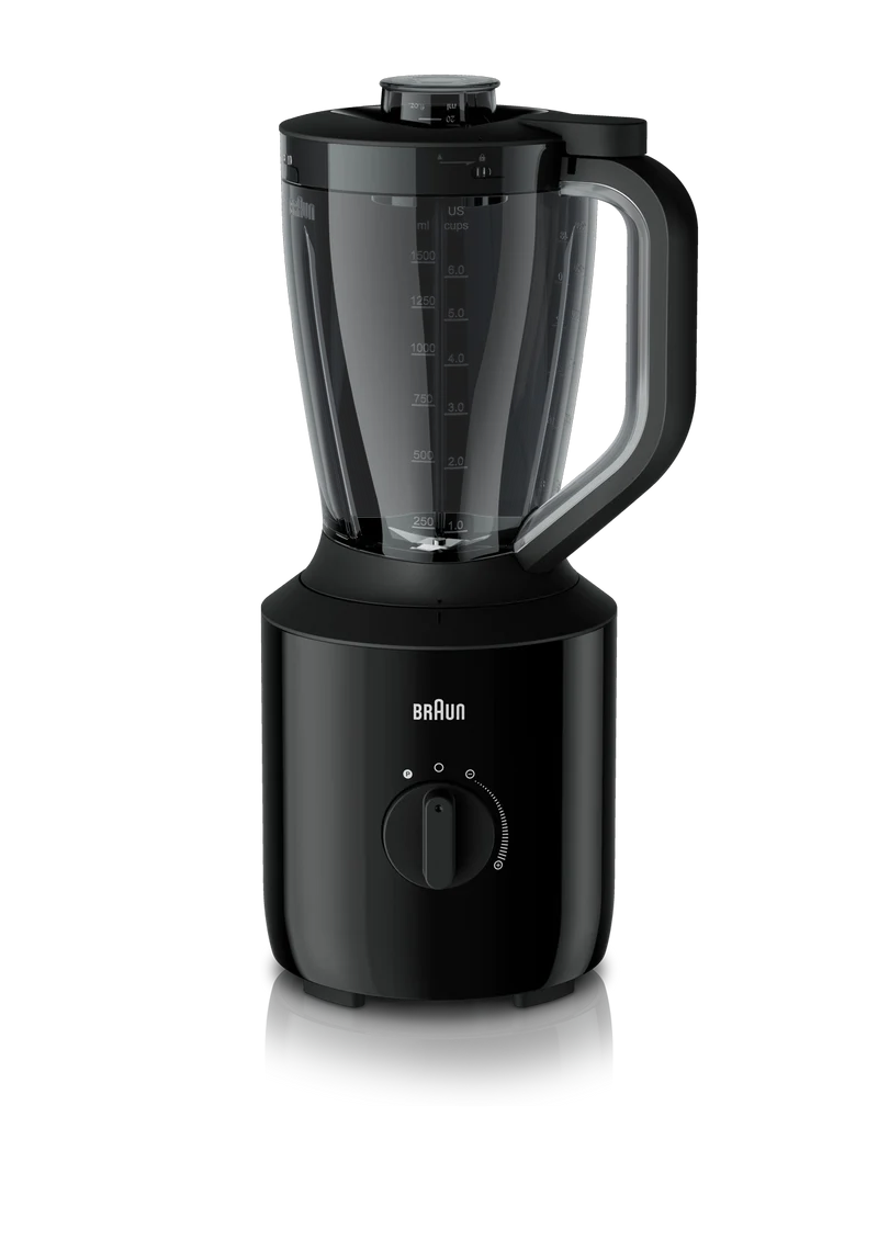 Braun Jug Blender 800W 2L Glass Multi-Speed & Pulse TriAction Technology – Black (JB3100BK)