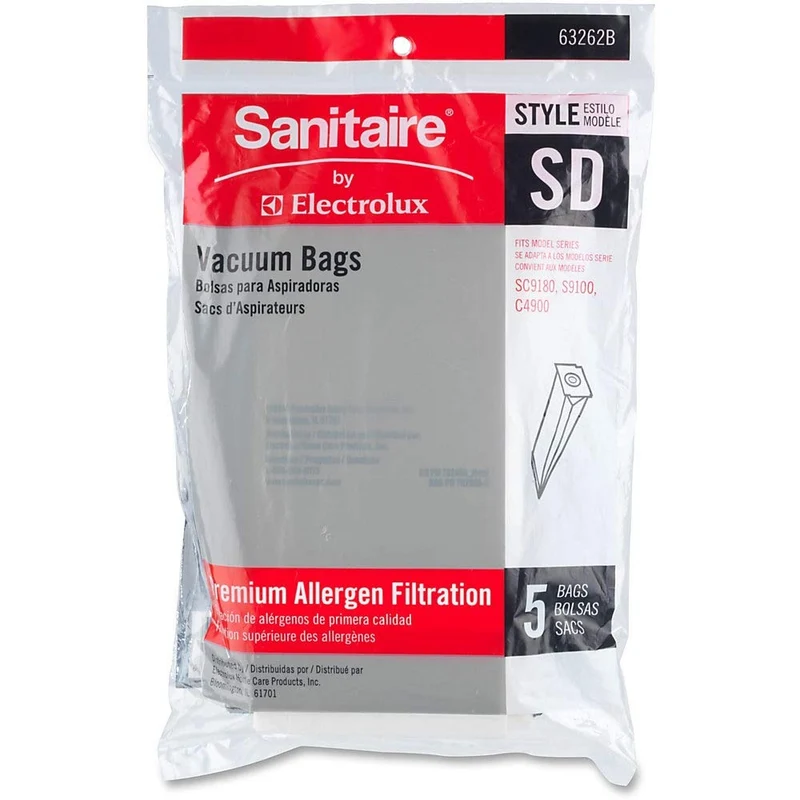 Genuine Electrolux / Sanitaire SD Premium Paper Bag EL208, 63262B10, 63262 , 5/pk