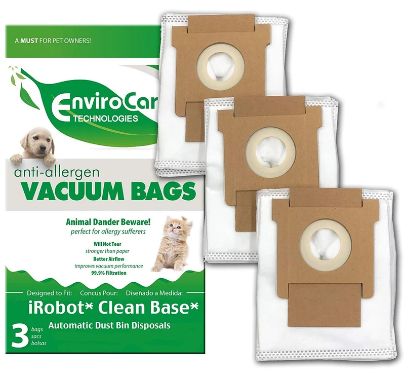 iRobot Roomba Base i7 and i7+ Clean Base i & s & j Series i3 i3+ / i4 i4+ / i6 i6+ / i7 i7+ j7 j7+/ i8+/ S9 S9+ Vacuum Bags - Generic - 3/pk Replaces iRobot Part 4640235, A895, A896