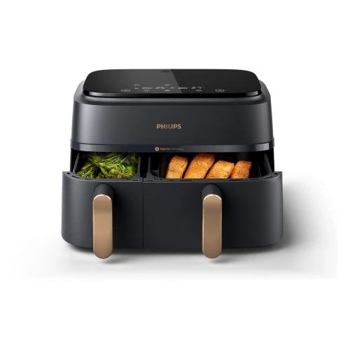 Philips Airfryer 3000 Series Dual Basket NA35200, 9L EU, juoda spalva