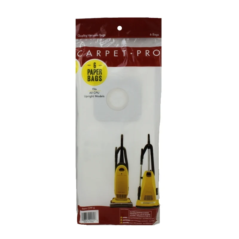 Replacement Carpet Pro CPP-6 Paper Vacuum Bags, 6/pk