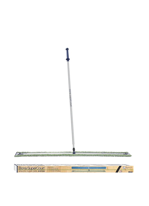 Bona WM710013471 Super Court Athletic Floor Care System, 60" Microfiber Head, 66" Handle, Blue, Aluminum