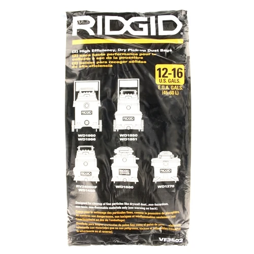 Ridgid VF3502 High Efficiency Paper- Dry Pick-Up, 2/pk