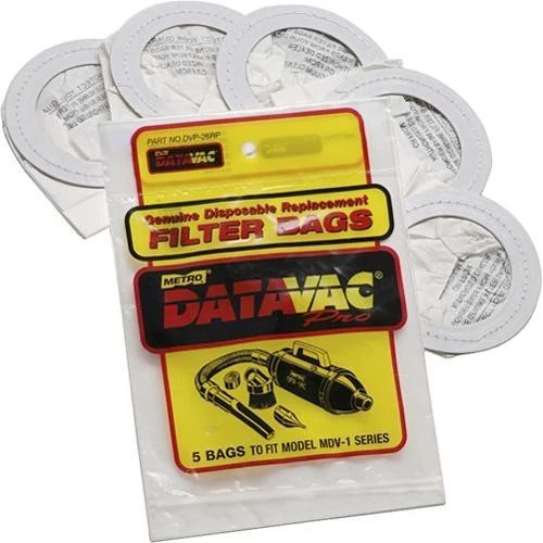 Metrovac Metro Datavac DVP26RP, DVP-26RP Disposable Bags, 5-Pack - 5/pk
