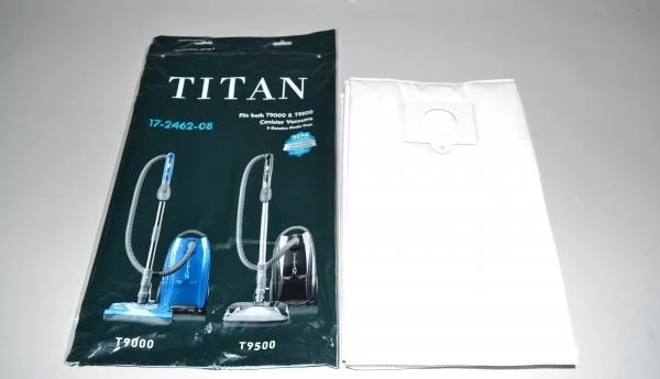 Titan T9000 and T9500 Canister Vacuum HEPA Bags, 6 /pk