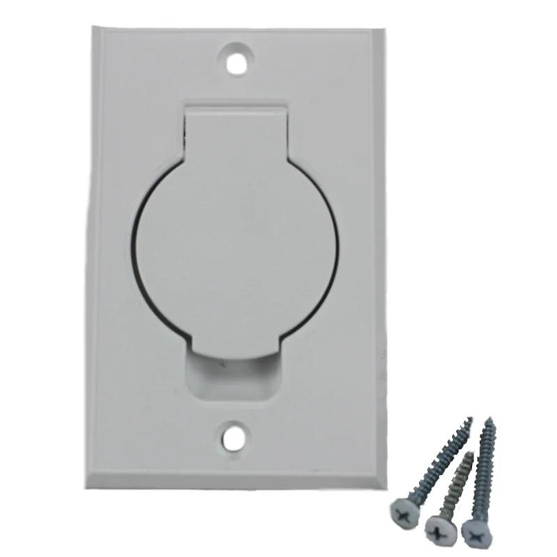 Central Vacuum Inlet Valve with Round Door (White) - 791500W, 791500WNL