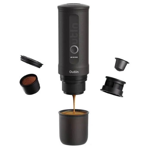 Outin Nano nešiojamas Espresso Machine, 80ml, 7500 mAh, EU, kosminė pilka spalva