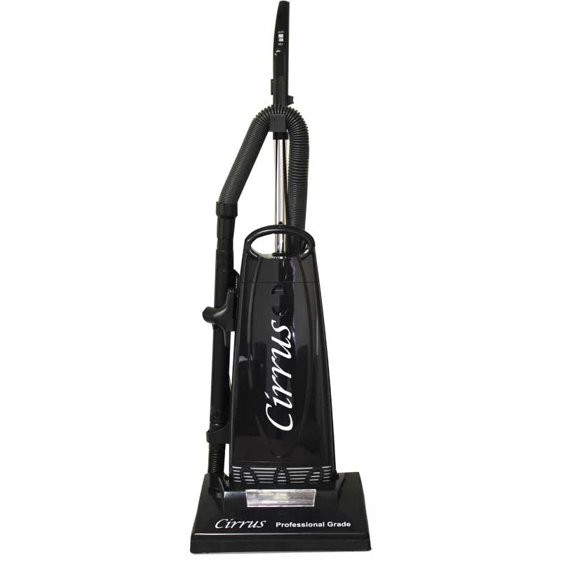 Cirrus CR69A Residential Upright Vacuum Cleaner with 14" Metal Brush Plate, Black
