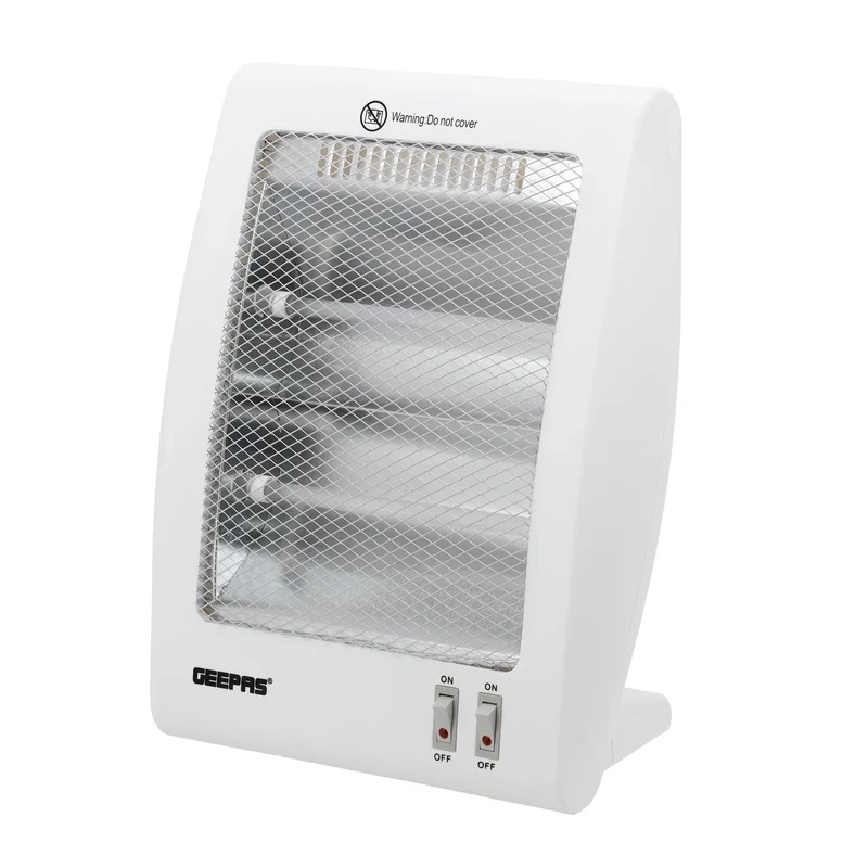Geepas Quartz Heater GQH28522 | 400W/800W Instant Heating | 2 Heat Settings | Automatic Tip-Over Safety Protection | Energy Efficient | 2 Years Warranty