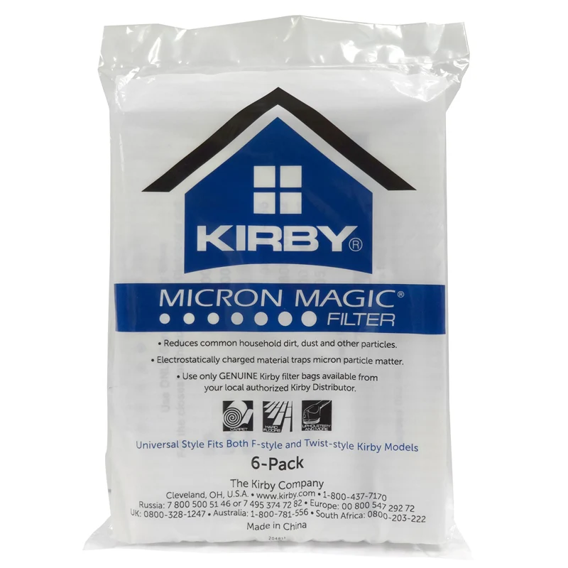 Kirby Part#204808 / 204811 - Genuine Kirby Style F Micro Magic Filtration Vacuum Bags for Sentria Models - 6/Package, Sentria