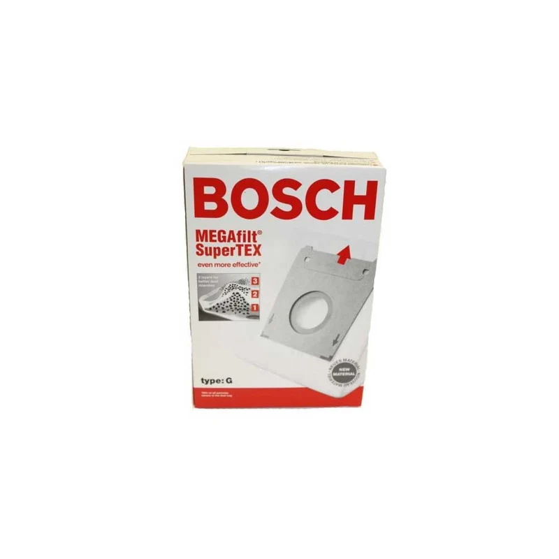 Bosch Part#462544 - Genuine Type G MEGAfilt SuperTEX Vacuum Bag (BBZ51AFG2U, BBZ41FGALL) - Fits Bosch Compact Series and Formula. NEW PACKAGING 4 Bags/pack