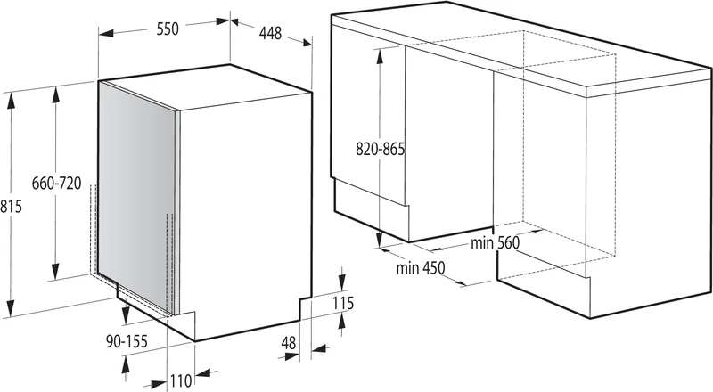Gorenje GV 520 E 10 EB Helt integrerad 11 kuvert