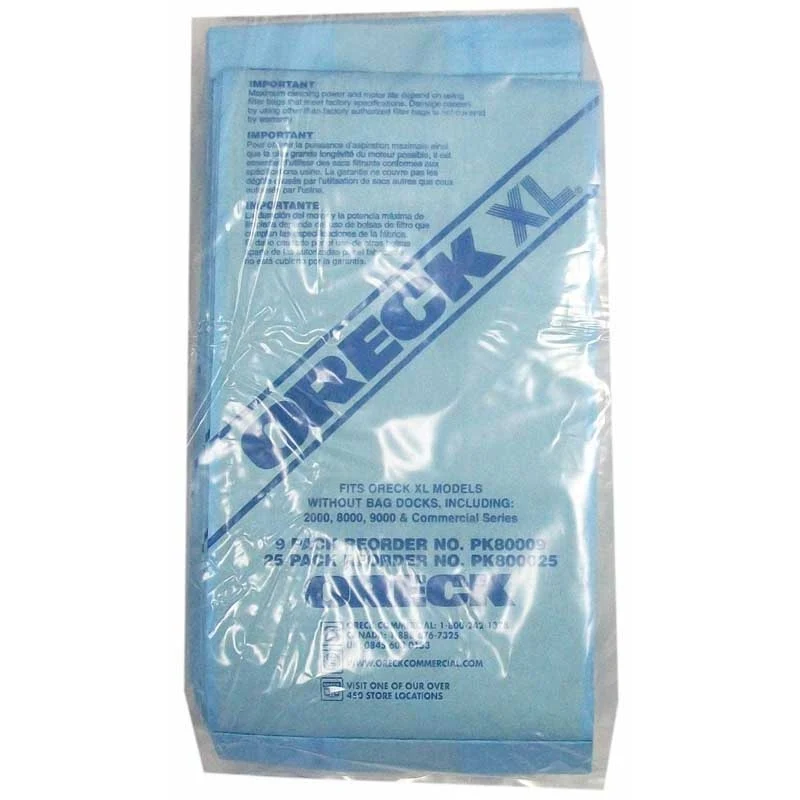Oreck Commercial PK800025 Upright Vacuum Disposable Bag, For Upright Vacuum OLD STYLE (Pack of 25)