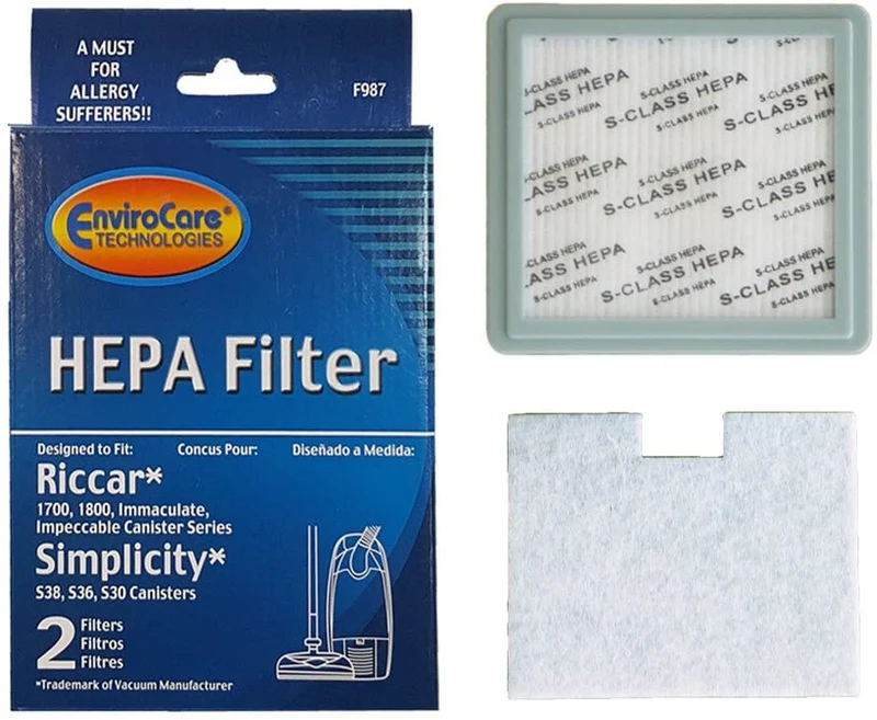 Riccar RF17, 1700, 1800 HEPA And Charcoal Filter Set Also Will Fit Simplicity Models S36, S36L, S38, S3